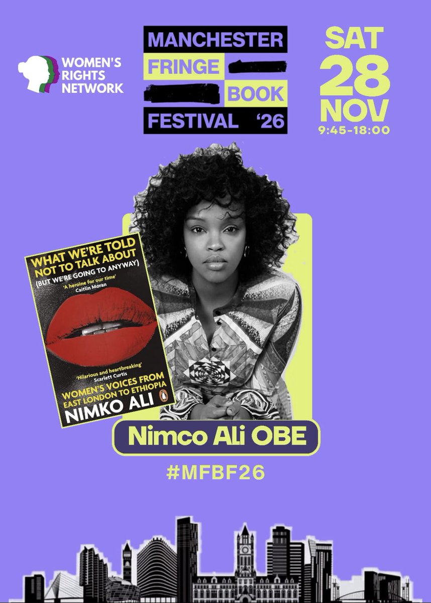 WRN_Manchester's tweet photo. 💥You won’t want to miss this!

@NimkoAli will be at Manchester Fringe Book Festival and we can’t wait!

‘What We’re Told Not to Talk About (But We’re Going to Anyway): Women’s Voices from East London to Ethiopia’ is an amazing book 📚

*Early Bird tickets on sale from TOMORROW 
#MFBF26