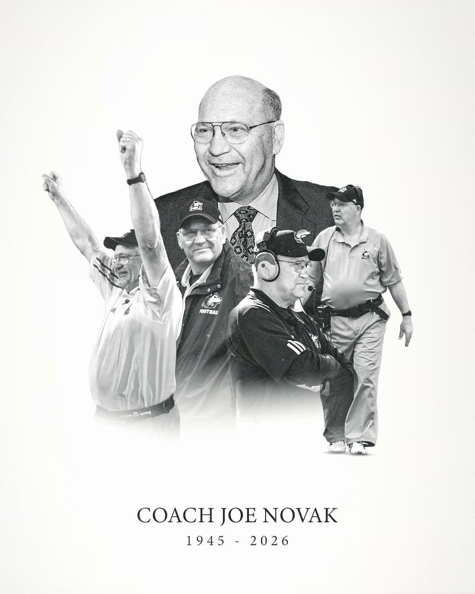 NIU_Football's tweet photo. A true mentor, leader and friend…who taught us all how to live #TheHardWay 

Rest in peace, Coach Novak. Your legacy will never be forgotten. https://t.co/VyLwJfs0Lw