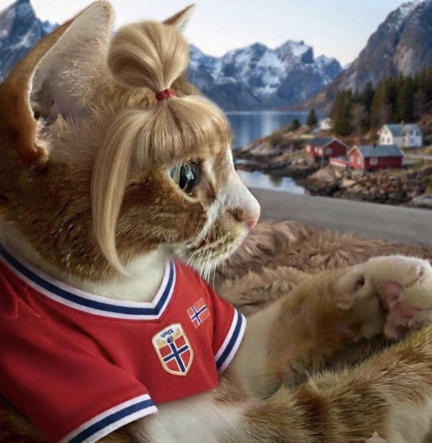 fairytalefresh's tweet photo. It would seem after the World Cup Mooey has become quite the @Erling fan. 🧡 https://t.co/cbInZzxym5