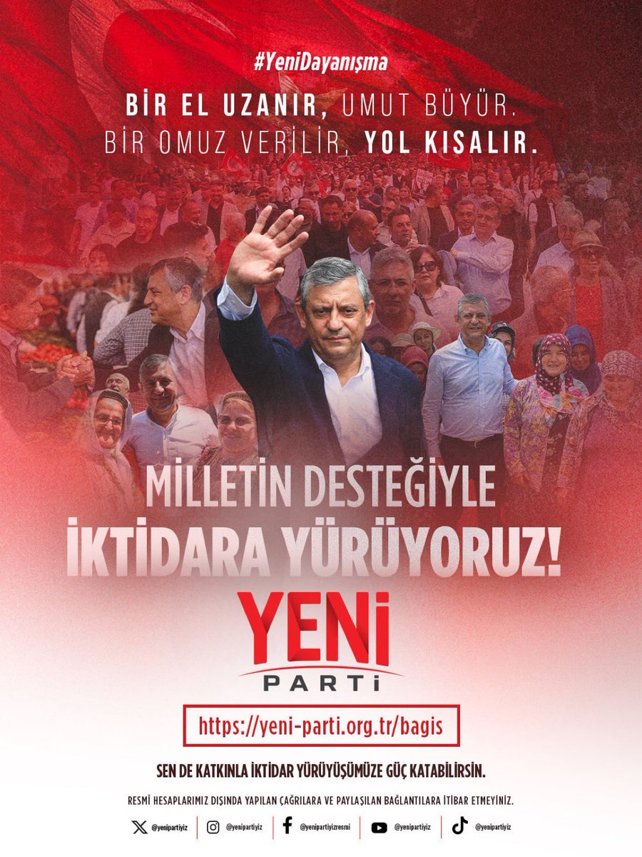 aylinyaman_'s tweet photo. YENİ Parti’yi millet kurdu, büyütecek olan da millettir. 

Sizlerin katkısıyla büyüyor, sizlerin gücüyle iktidara yürüyoruz!

Sen de bu büyük yürüyüşün bir parçası ol!

Bağış linki: https://t.co/X3E4jiWR5M

#YeniDayanışma

Hesap Sahibi: YENİ Parti Genel Merkezi

Türkiye İş Bankası
TR51 0006 4000 0014 2011 5395 48

Halkbank
TR31 0001 2001 4790 0086 0000 09

Ziraat Bankası
TR38 0001 0009 0398 4234 2950 01