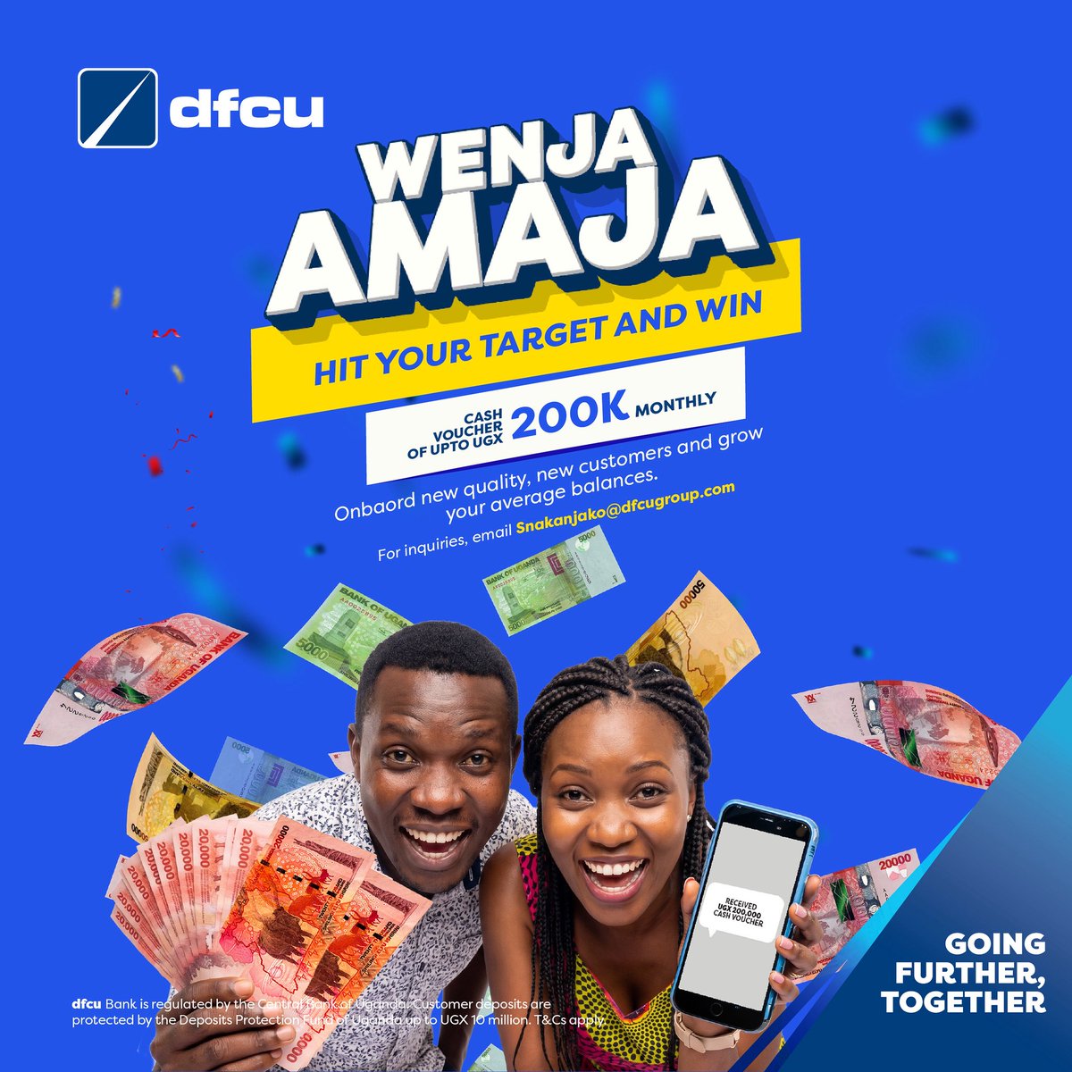 KIIS_FM_Uganda's tweet photo. Imagine your savings account saying “plot twist… you’re the winner” 

With dfcu’s #WenjaAmaja, hit your target, grow your balance and you could walk away with up to UGX 200K monthly. https://t.co/fNEhJfliyg
