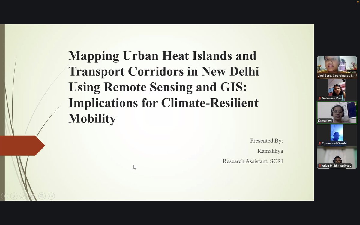 scri_official's tweet photo. Successfully Concluded | SCRI Research Talks: IHDC Transdisciplinary Lecture Series - XXXVI

Speaker: Ms. Kamakhya

Topic - Mapping Urban Heat Islands and Transport Corridors in New Delhi Using Remote Sensing and GIS: Implications for Climate-Resilient Mobility

#SCRI https://t.co/nAZGbD2qUL