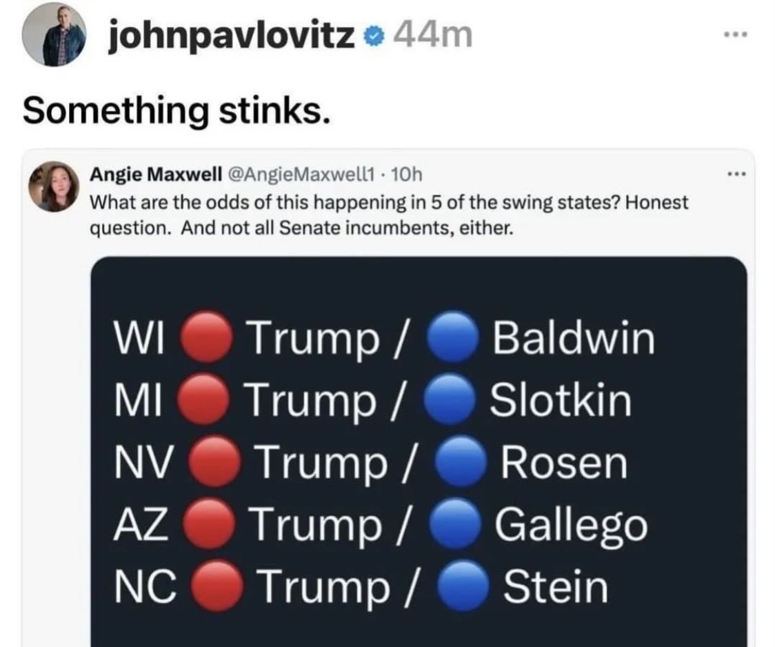 dianeeldredge99's tweet photo. @Damaan4u33 Trump is a liar, cheat, corrupt to the Core and a total Thief!

The 2024 Election was Stolen! 
Trump did not win the swing states! https://t.co/uDH6sZOHsF