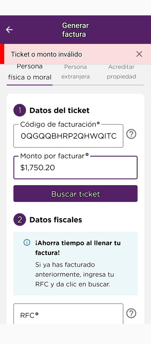 oscar_saav's tweet photo. @Suburbia_Mexico no puedo facturar mi ticket de fecha 12 julio 26 ni en su página ni en la app ni por whats app ni en sucursal sale qué ya fue facturado pero al Checar en la pag del @SATMX no aparece ayuda @Profeco https://t.co/WHwHxXKSsx
