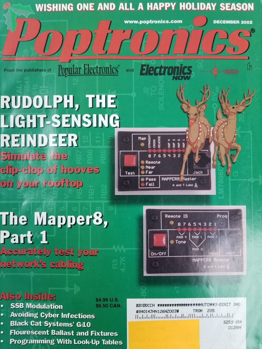 AggressiveFun's tweet photo. NEW LISTING! FREE SHIPPING! Poptronics Magazine December 2002 Rudolph Light Sensing SSB Modulation CableTest https://t.co/FBTDIHhU3v #eBay via @eBay https://t.co/FxR5YcIDkV