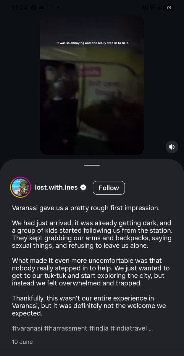 Prashant_0322's tweet photo. @Uppolice @varanasipolice,
A foreign traveler has shared an incident from Varanasi Railway Station where she alleges being followed, harassed and intimidated by a group of kids. If true, such incidents harm both tourist safety and the image of Kashi.
Kindly look into the matter. https://t.co/OHtku72akw