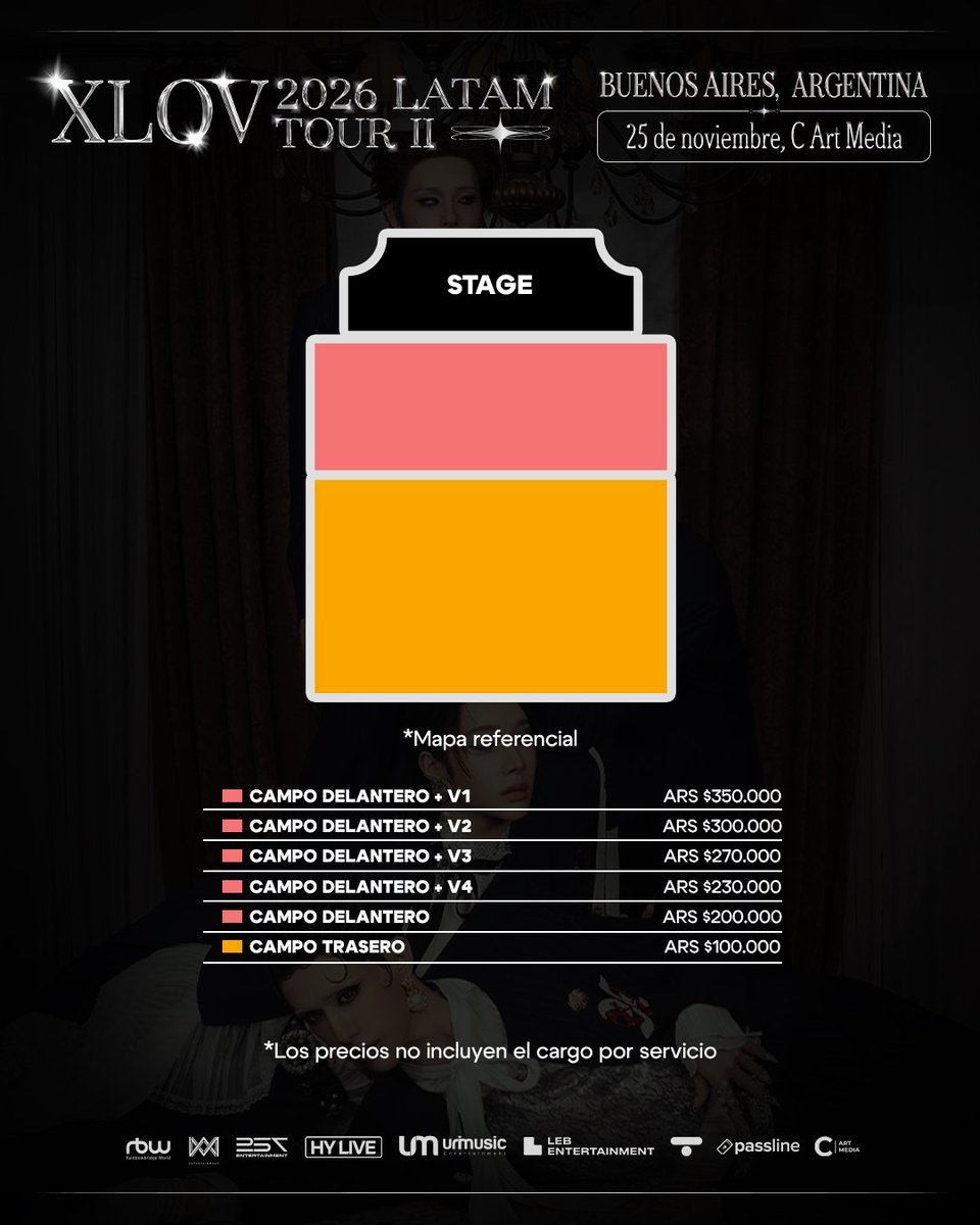 RecitArg's tweet photo. Fans del K-Pop atención! XLOV llega por primera vez a Argentina

🇰🇷 El cuarteto surcoreano acaba de confirmar su primer show en Buenos Aires como parte de su XLOV 2026 Latam Tour II

📆 25 de Noviembre
📍 C Art Media
🎟️ Entradas a la venta en https://t.co/fmeOkgnggA

💳 Preventa Galicia a partir del lunes 3 de agosto a las 13:00
👉🏻 Venta general a partir del martes 4 de agosto a las 13:00