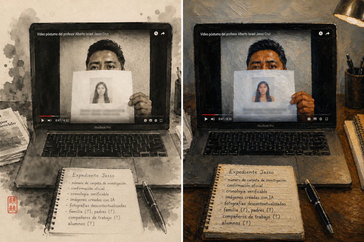 jcromero's tweet photo. Escribí en @Letras_Libres sobre Alberto Israel Jasso Cruz y cómo el video que hizo antes de quitarse la vida revela la facilidad con la que sustituimos documentos por convicciones y elegimos un bando antes de que los hechos estén sobre la mesa https://t.co/Fo80A93FAQ https://t.co/dq9TYN6wvx