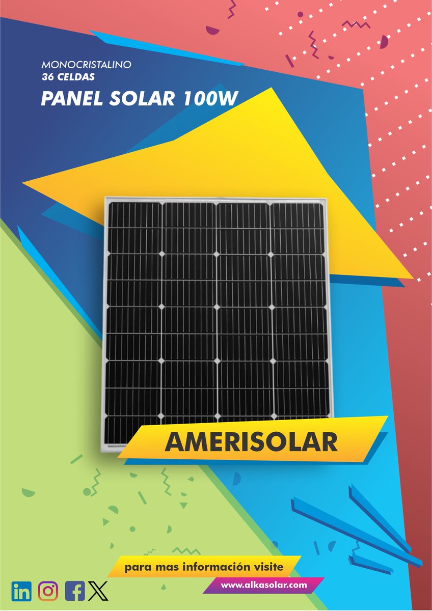 alka_solar's tweet photo. ✨¡Buenas Tardes ! 🤍
🔆 Panel Solar AS-6M28-100W

✳️Envios a todo el país 
✳️Nuestra mercadería viaja 100% asegurada.
✳️Stock con entrega inmediata 
✳️Productos con garantía de Fabrica 

📧📲Por asesoramiento o cotización escribinos aquí 👉🏻https://t.co/ZLQaVjIaxR
#alkasolar https://t.co/kqVokkERD1