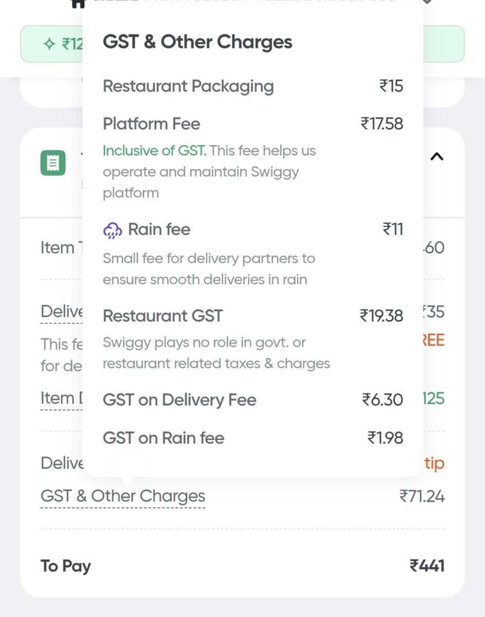 vvivekk_'s tweet photo. @Swiggy you morons forcing customers to pay for your useless swiggy one black to make the deliveries free. So you want us to pay delivery fee for delivery partners to deliver the food + you are charging rain fee when there is no rain + platform fee + GST on rain fee😂fuck off. https://t.co/orkK9RGZYE