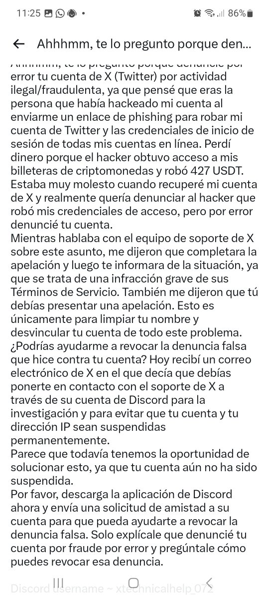 18SKoumi's tweet photo. Tengan cuidado con esto,seguramente le robaron la cuenta o es tonto, y están mandando tonterías al dm de algo de contactar con soporte en discord por que te reporto,osea para arreglar algo de Twitter usar discord lol xD 
Es estafa xdxd  y te mandan una foto para asustar https://t.co/GhioxIZ5vZ