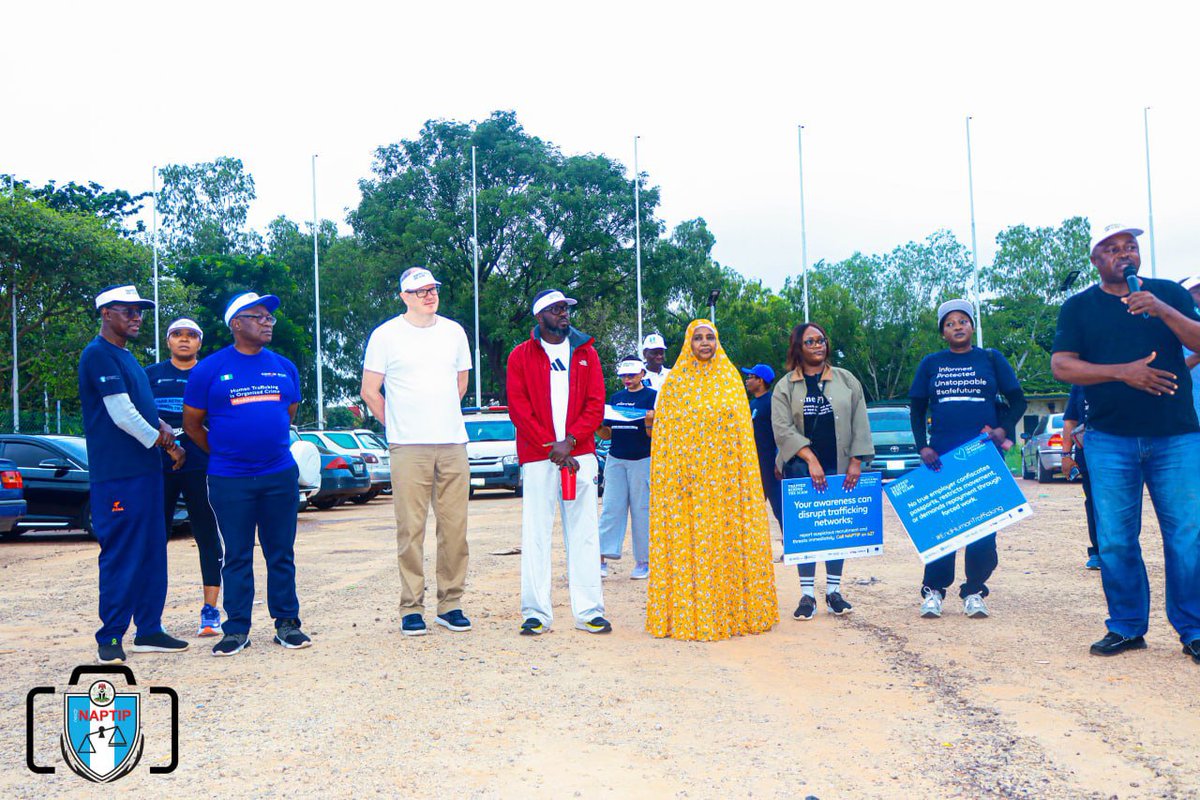 naptipnigeria's tweet photo. It was a powerful demonstration of unity against human traffickers today as Officers of NAPTIP with other Partners and Stakeholders, took over major streets of the FCT, Abuja, in an awareness walk as part of the activities marking the 2026 World Day Against Trafficking in Persons https://t.co/uENG08e9Uo