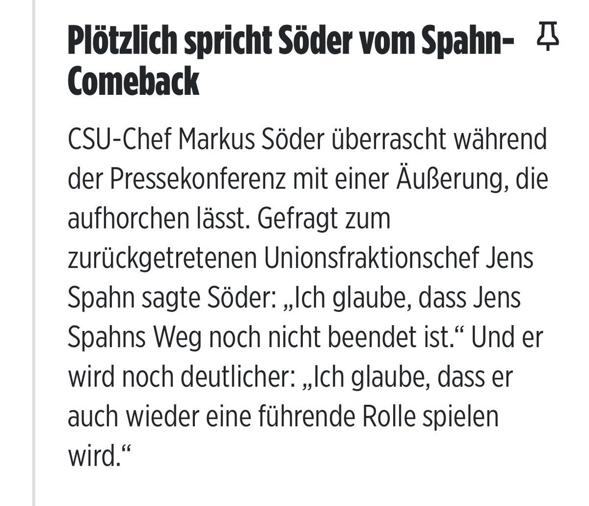 MMittermeier's tweet photo. Söder hebt Spahn wieder in eine führende Position. Aber logisch: CSU weiss halt, wann man zurücktritt und warum das jetzt nicht geht. https://t.co/rvUGdMFccm