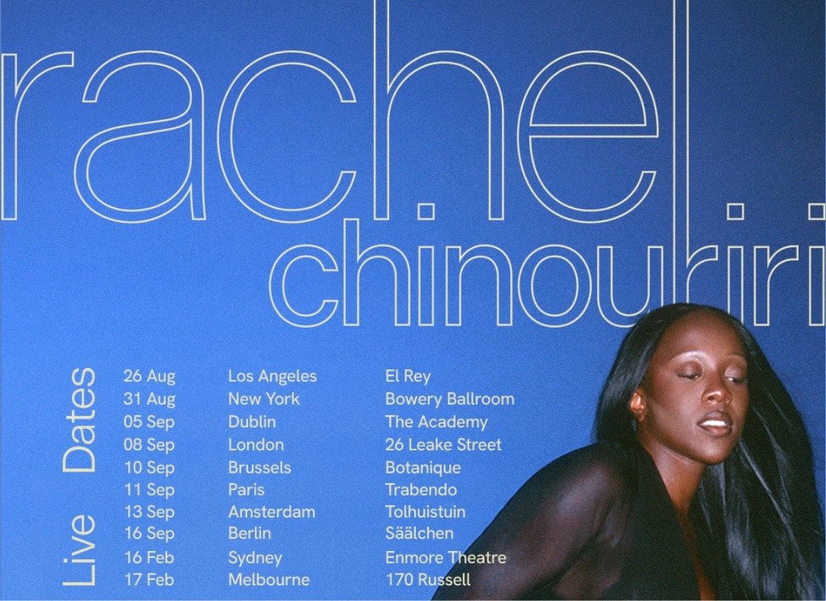 Rachel__HQ's tweet photo. ⭐️| Alongside the announcement of her new album ‘I think I spoke too soon’ Rachel Chinouriri has announced a tour 🪩💙 https://t.co/TvAN94CIDx