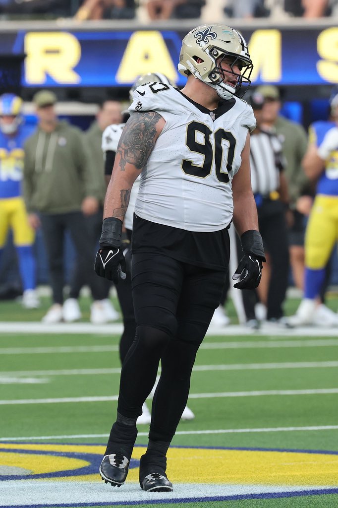 RapSheet's tweet photo. #Saints DT Bryan Bresee, one of the linchpins their defense and a rising star, is feared to have suffered a torn ACL, per me and @MikeGarafolo. While tests are ongoing, it’s likely the former first-rounder is done for the season. https://t.co/qbuTBb7sZ4