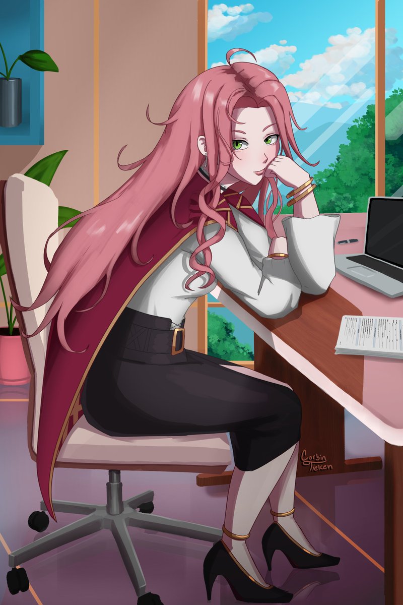 CorbinTieken's tweet photo. The Boss is hard at work
(the computer is off)
#artwt #vtuber https://t.co/gBPby2IgYv