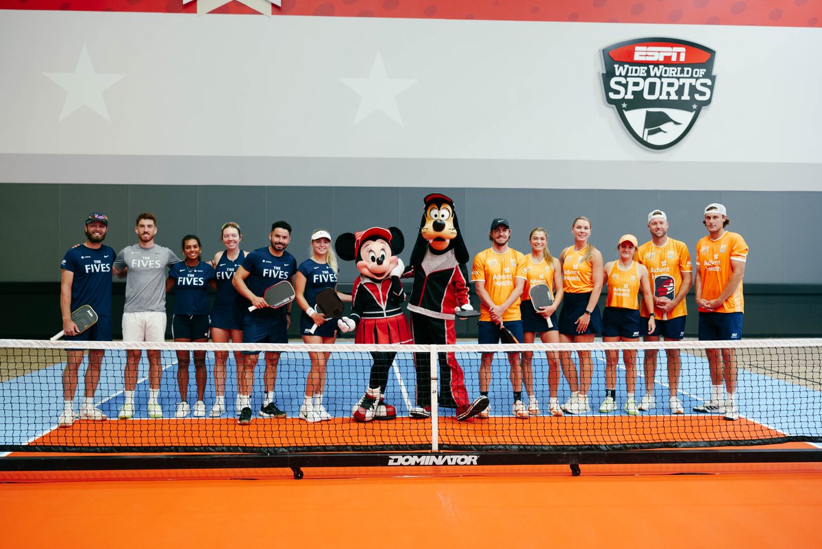 MajorLeaguePB's tweet photo. A magical start to @Amway #MLPOrlando ✨🏰

@AnnaLeighWaters and @JackSock92 shared the court with Minnie Mouse and Goofy during media day ahead of the regular season finale.

Who's ready for tomorrow? 👀

#MLP2026 https://t.co/2FYavuLb9u