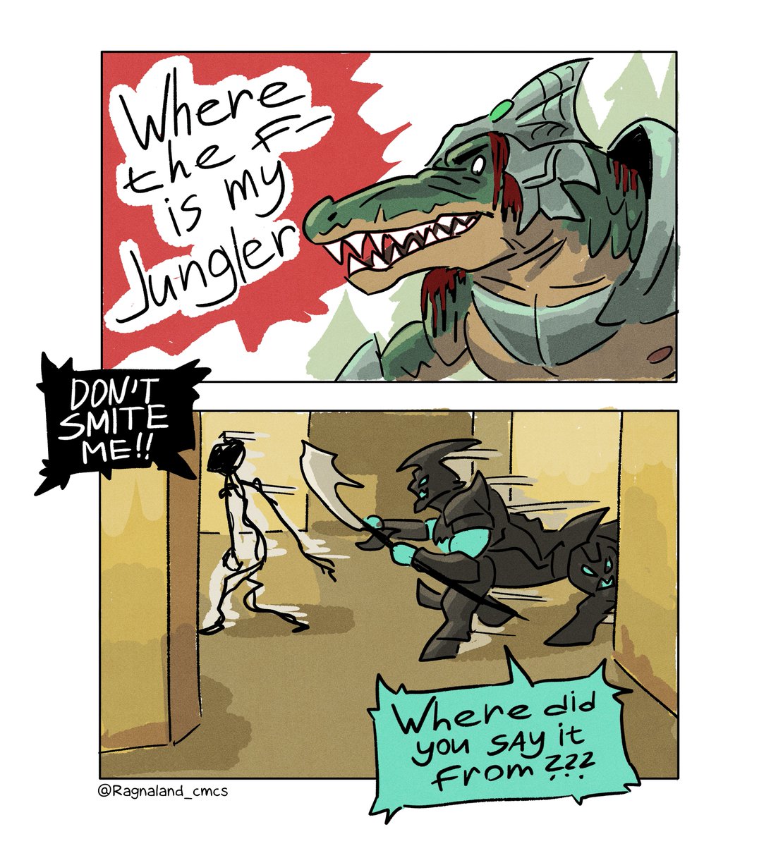 Ragnaland_cmcs's tweet photo. He is only 20 camps old 🐎🐊
#LeagueOfLegends #LeagueOfLegendsFanArt #Hecarim #Renekton #Backrooms https://t.co/fFYNhu7YFD