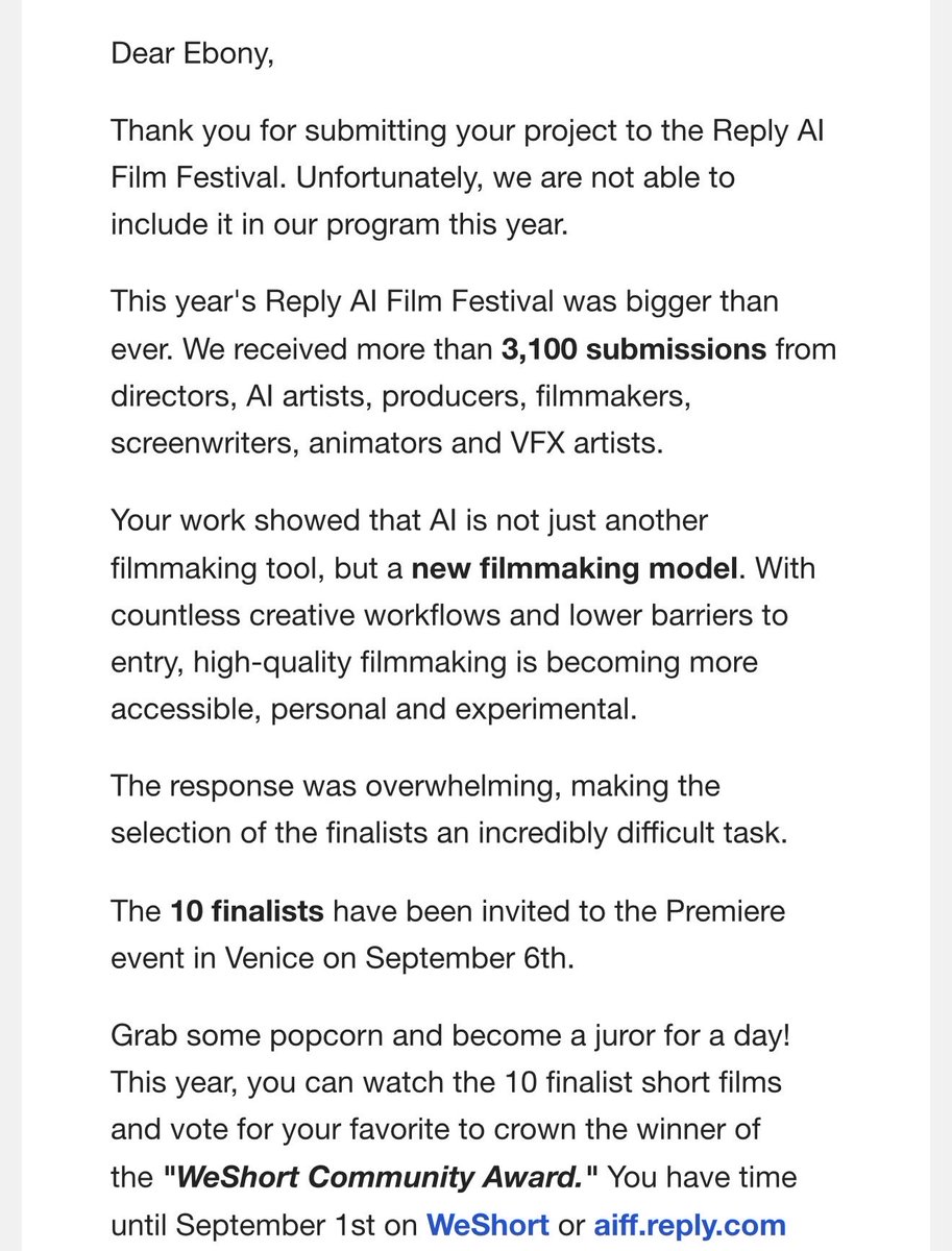 invisibleboard's tweet photo. The original email @sundancefest @FilmFreeway https://t.co/Fm1jTfW8SF