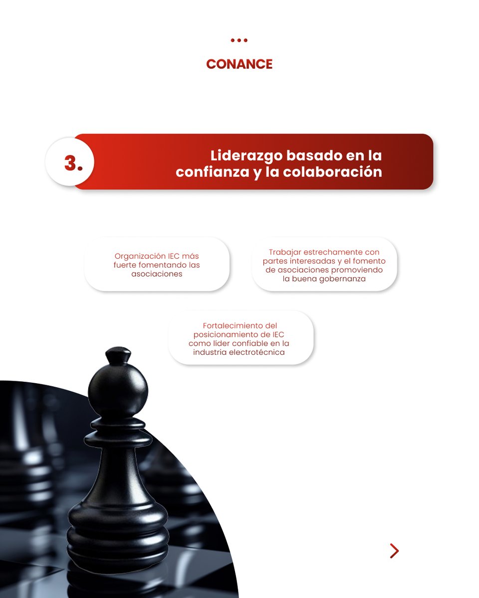 CONANCE_'s tweet photo. 💥La IEC guía la normalización electrotécnica mediante su plan estratégico

Su estrategia alinea:

⚡Electrificación y digitalización
🌱Sostenibilidad
🤝Colaboración internacional

Clave para comités Nacionales: elaborar regulaciones  y participar activamente en su desarrollo. https://t.co/tMVI9qzvsl