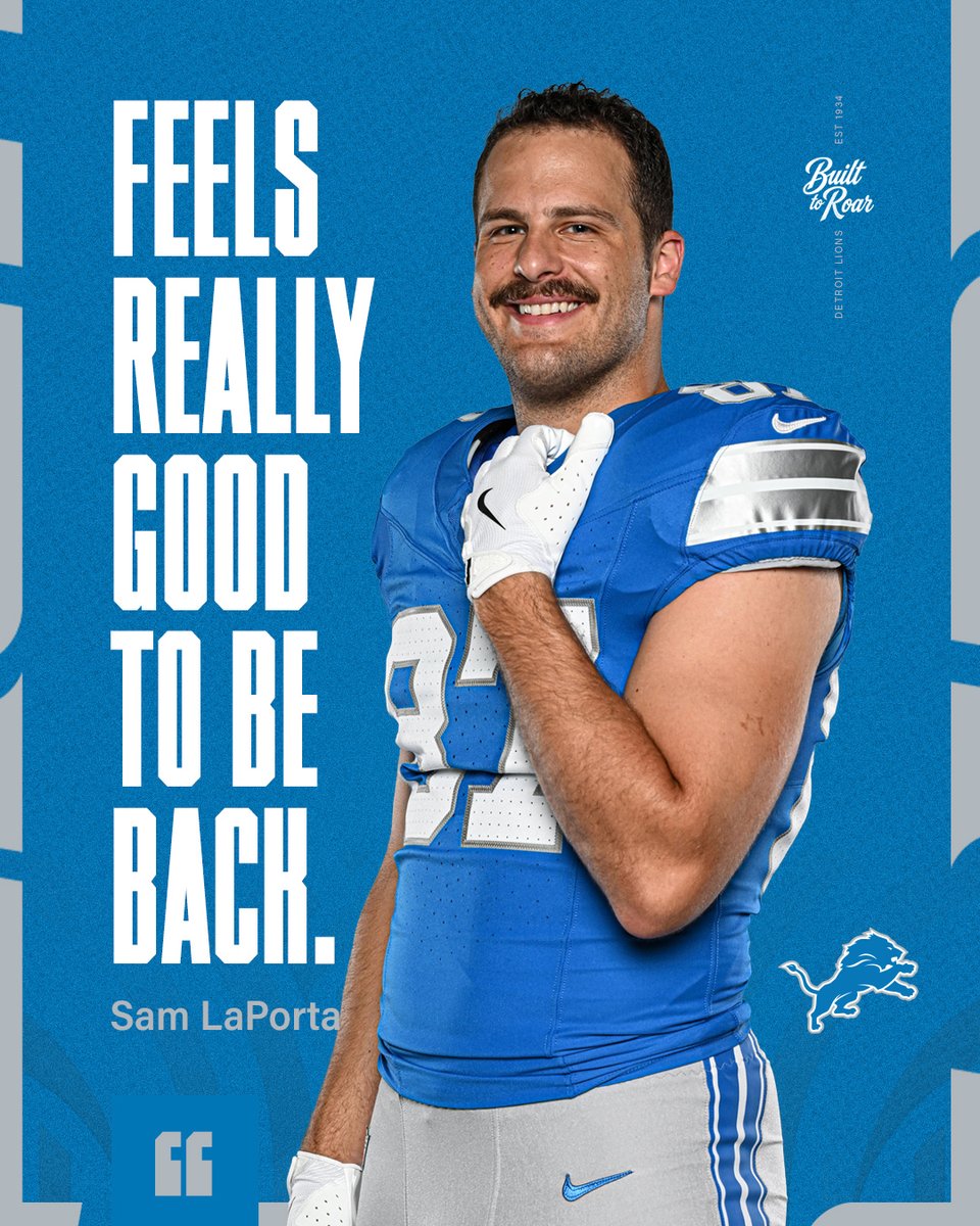 Lions's tweet photo. So happy you're back, Sam 💪 https://t.co/7KfUqAGVPz