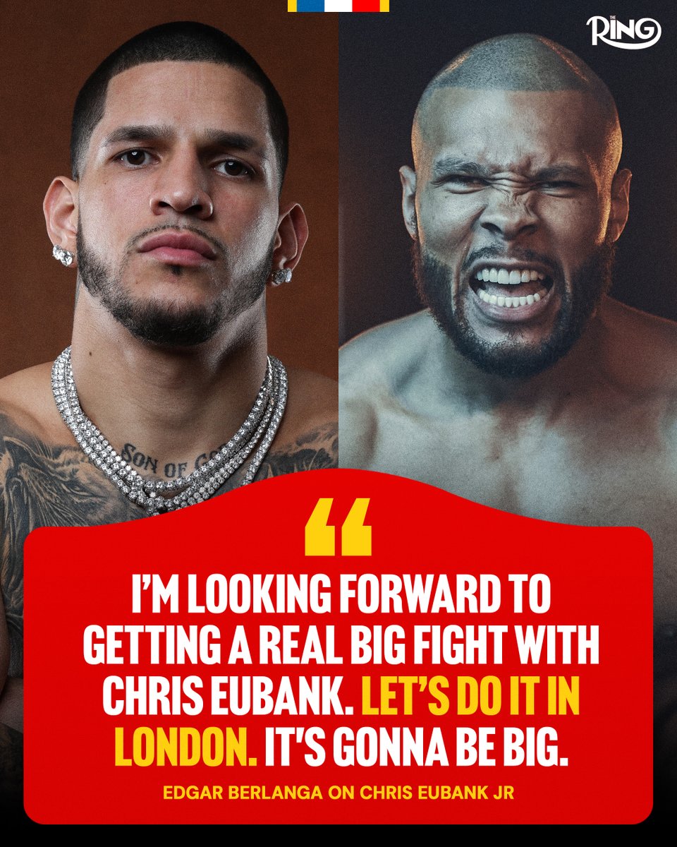 ringmagazine's tweet photo. Edgar Berlanga tells The Ring that he has his sights set on a clash with Chris Eubank Jr in the UK 👀 https://t.co/dqwOH8SwcU