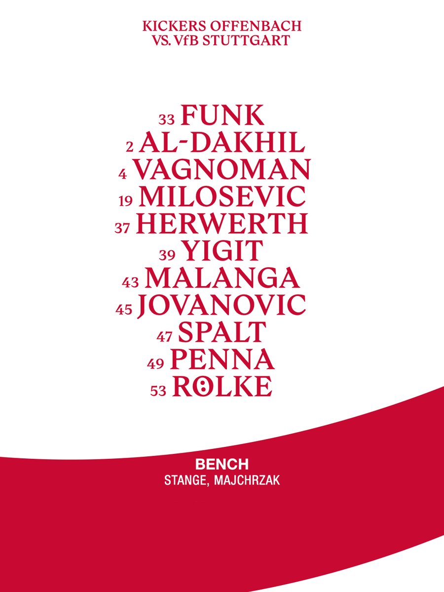 VfB_int's tweet photo. Our line-up for the second half ⚪️🔴
#VfB1893 | #OFCVfB | ⏱️46' 1-4 https://t.co/TOV8zump8o