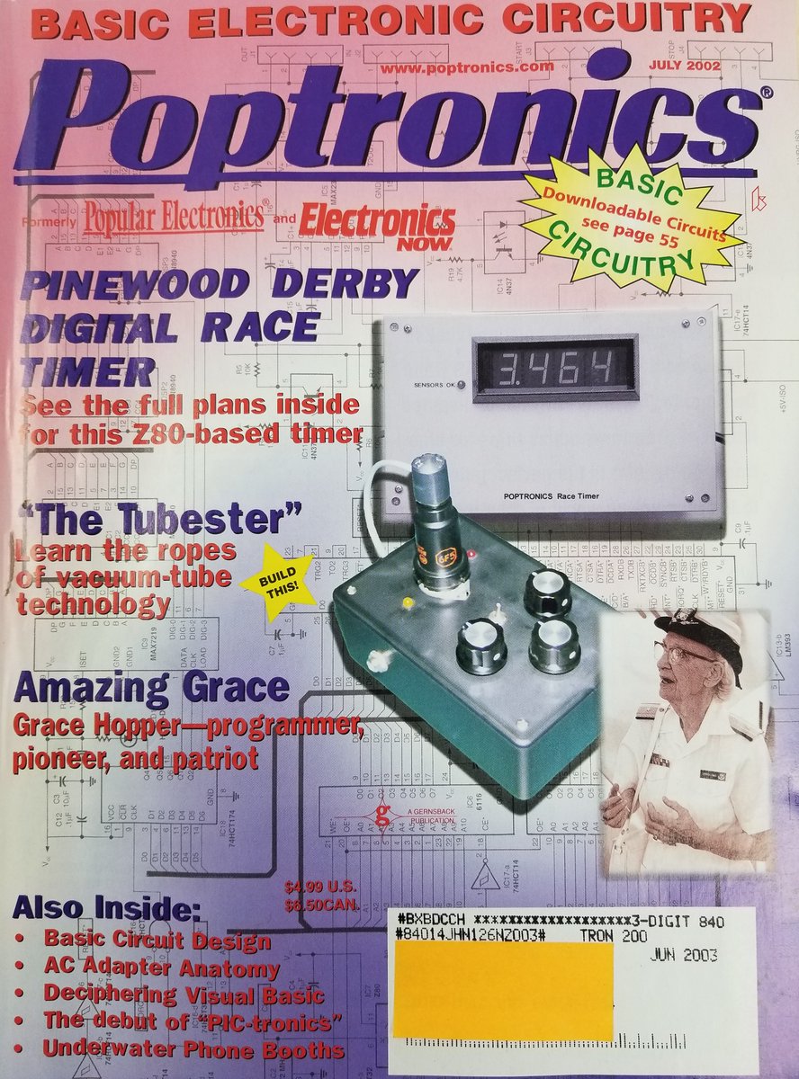AggressiveFun's tweet photo. NEW LISTING! FREE SHIPPING! Poptronics Magazine July 2002 Pinewood Derby Digital Race Timer Vacuum Tubes https://t.co/kWhw2sCyon #eBay via @eBay https://t.co/oCTZKGgYux