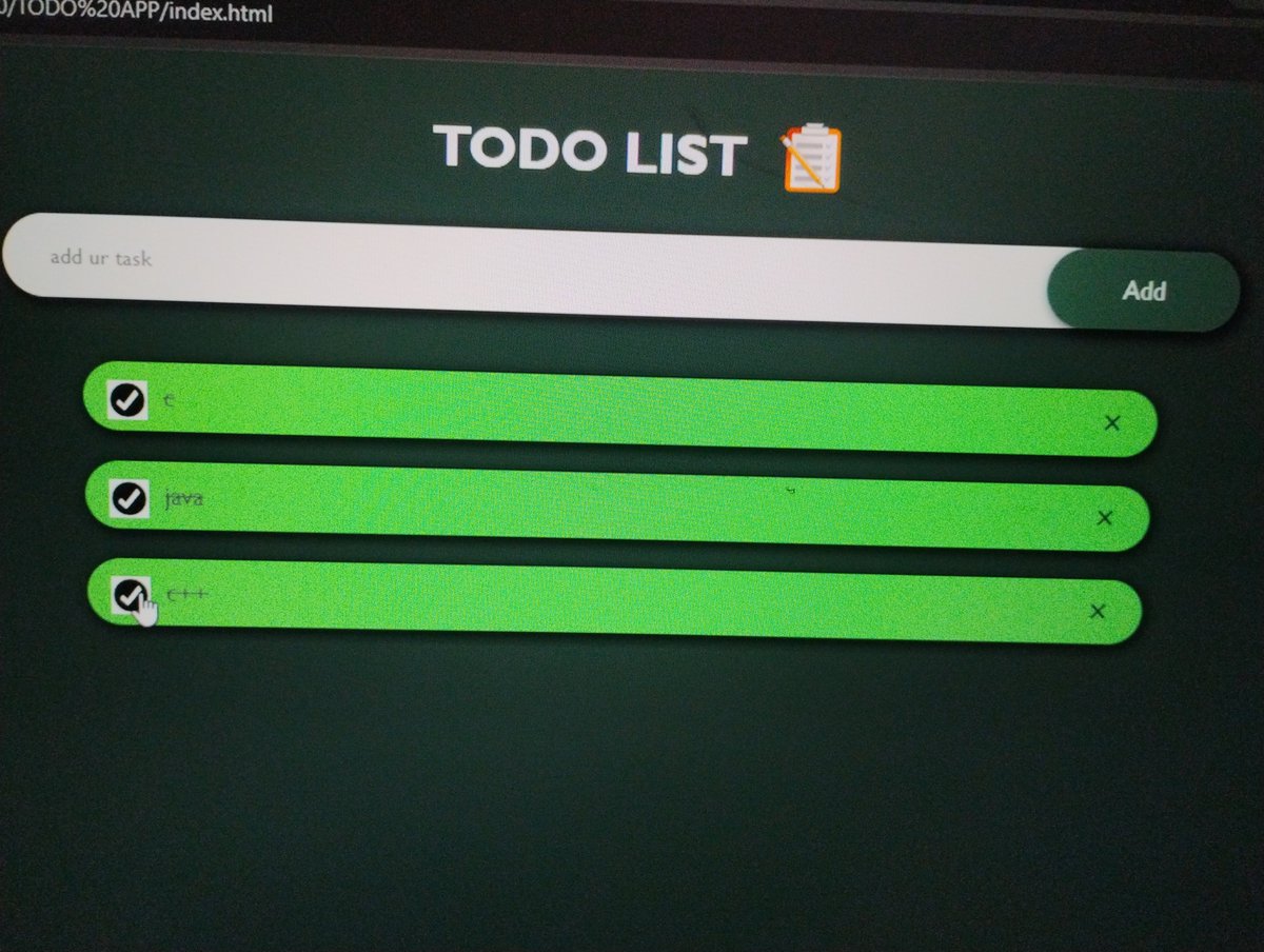 codewithnehaa's tweet photo. Today I built a simple Todo List app. 📝

Small project, but every project teaches something new. Consistency > perfection.

Building one step at a time. 🚀

#LearnInPublic #BuildInPublic #WebDevelopment #JavaScript #Coding https://t.co/sM0tgODlBp