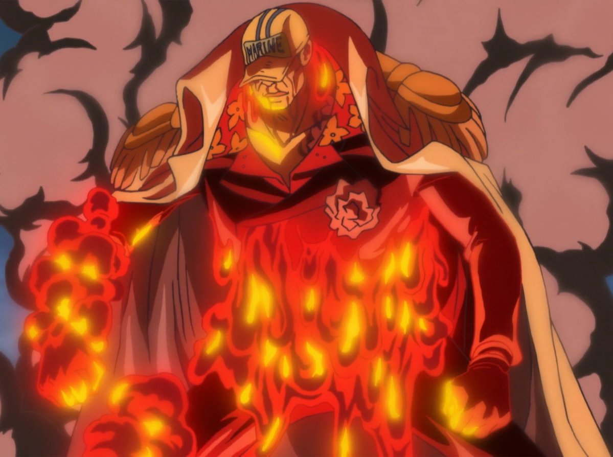 FallMatic's tweet photo. As cool as Imu is and what he’s accomplishing rn it still fails in comparison on what Akainu was doing at Marineford. 

#ONEPIECE〜 #onepiece1189 https://t.co/qq3RXR1NTp