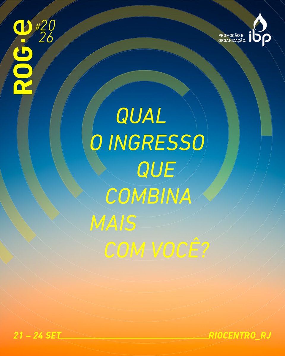 ibp_br's tweet photo. Qual a experiência você vai viver no maior festival de energia do planeta?⁣
⁣
Cada ingresso foi pensado para diferentes jornadas dentro da #ROGe2026.

Garanta sua presença 🔗 https://t.co/e5Vhh9i8hp
🗓️ 21 a 24 de setembro⁣
📍 Riocentro - RJ⁣
Promoção e organização #IBP⁣ https://t.co/m3PDFeDWop