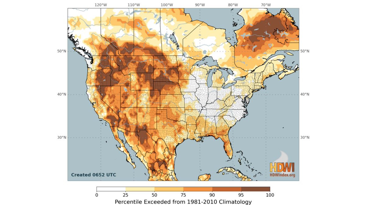 FireScienceGOV's tweet photo. The research brief Hot-Dry-Windy Index (HDWI): A Tool to Understand and Predict Dangerous #FireWeather is now available from the North Atlantic Fire Science Exchange (NAFSE). HDWI can help anticipate periods when fire may become difficult to control. https://t.co/U1OJRXJyiQ https://t.co/zdPm7QFB1z