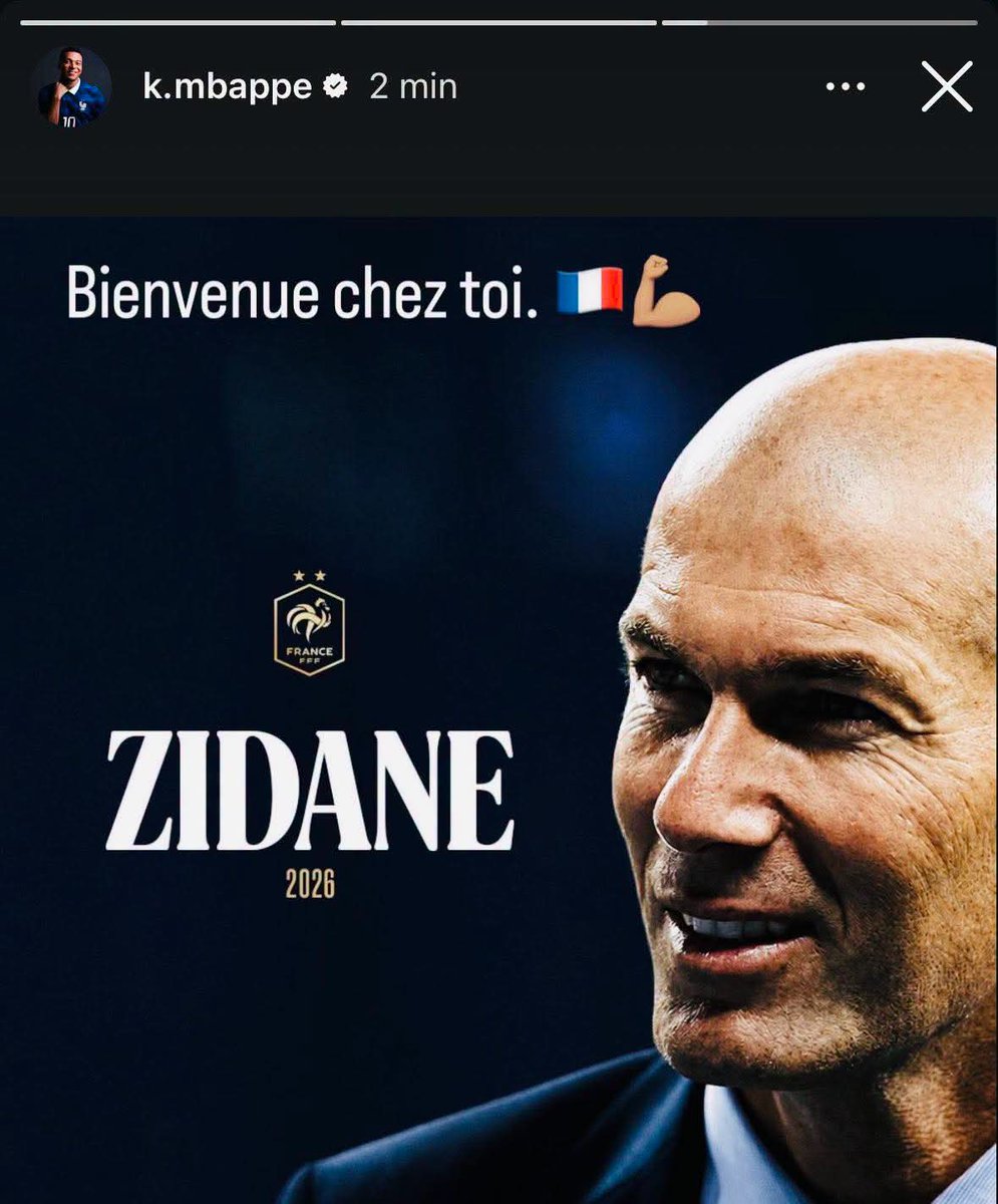 AllFootballfans's tweet photo. 🚨 Kylian Mbappé souhaite la bienvenue à Zinédine Zidane  🇫🇷 :

« Bienvenue chez toi. 🇫🇷💪🏽 »

Abonne toi 👉#allfootballfans https://t.co/quDc8FIN9Z