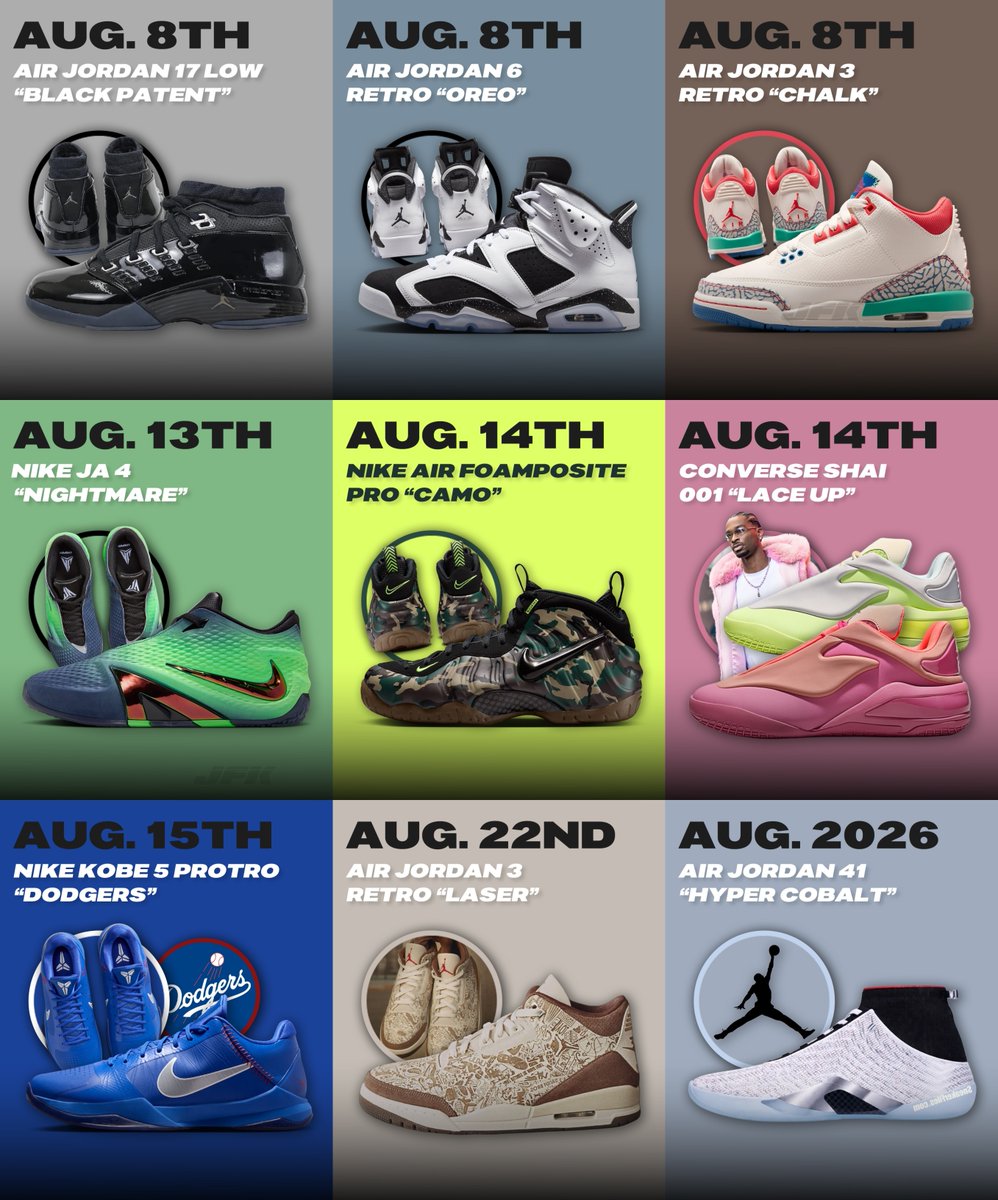 JustFreshKicks's tweet photo. What are y'all copping next month? 🔥 https://t.co/KVIGp1T9dA