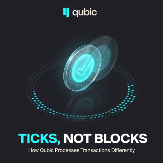 _Qubic_'s tweet photo. Qubic does not process transactions in blocks.

It processes them in Ticks.

A Tick is a network snapshot taken every fraction of a second.

Once 451 of the 676 Computors validate it, every transaction inside that tick is final.

No waiting for six confirmations.

No block propagation delay.