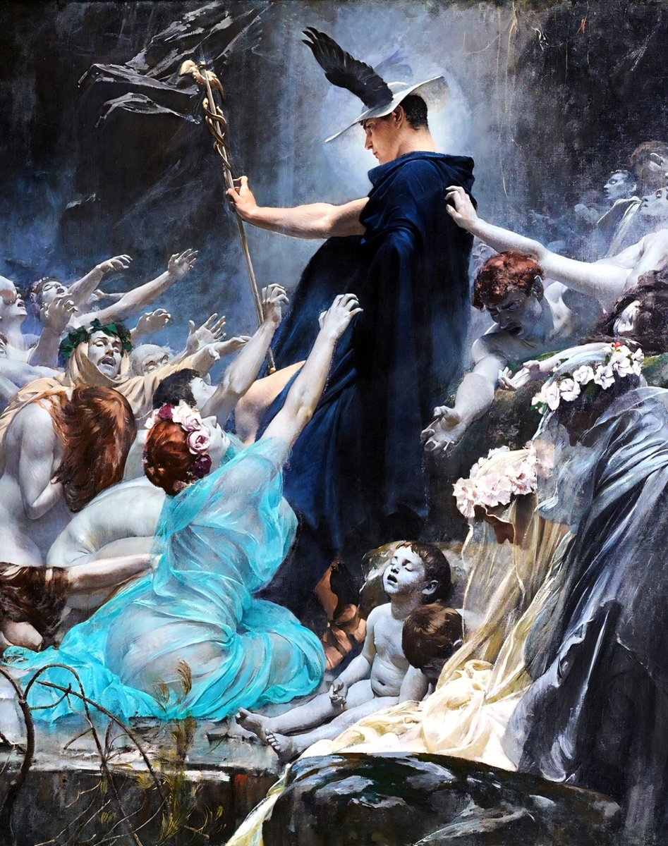 aelith4ever's tweet photo. The Souls At The Acheron (1898), By Adolf Hirémy-Hirschl (Hungarian, 1860–1933) https://t.co/u7AiMtOBOr