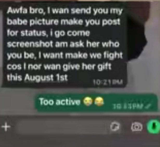 Stanley2093687's tweet photo. U go still surprise your babe for August 1st  Abi you go use this format 🥱 https://t.co/ZynWsNCzZP