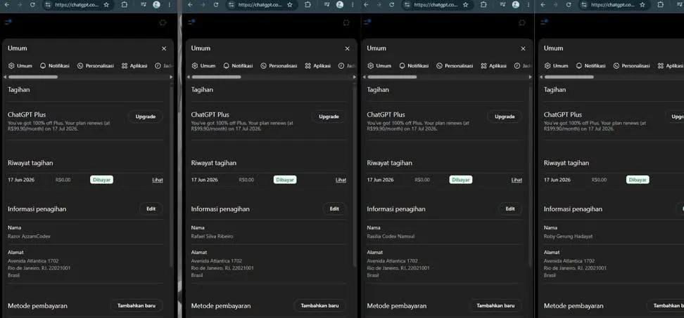 Arsyadapp's tweet photo. CHAT GPT 1 BULAN GRATIS!! 
Jangan mau di bodohin orang beli berpuluh puluh ribu bahkan ratusan
Ada 2 cara, cara manual dan pakai bot
1. Cara manual :
Pakai vpn ubah ke negara Jepang, trus login ke web gpt
2. Pakai bot : 
https://t.co/8Ow114fucj
#zonauang https://t.co/EAKzRedRb7