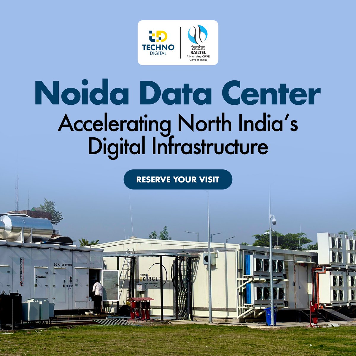 technodigiinfra's tweet photo. Northern India is driving a significant share of India’s digital growth, yet infrastructure decisions continue to shape how effectively organizations can scale, innovate, and deliver digital services.

Power architecture, operational resilience, connectivity, scalability, and security can’t be fully understood through a brochure. They are best experienced firsthand.

Our Noida Data Center has been built to support the evolving infrastructure requirements of enterprises, government, and public sector organizations across North India.

Here’s what you’ll experience during your visit:
✔ 800 kW live and operational capacity
✔ Carrier-neutral architecture 
✔ AI-ready infrastructure built for next-generation workloads
✔ Energy-efficient design with a low PUE

Whether you’re evaluating infrastructure for cloud, AI, business-critical applications, disaster recovery, or regulated workloads, an on-site walkthrough provides a closer look at how the facility is engineered to support your digital transformation journey.

Reserve your visit today:
https://t.co/9BvMfWY9ZN

#TechnoDigital #Railtel #NoidaDataCenter #DigitalInfrastructure #DataCenters #AIInfrastructure #CloudInfrastructure #EnterpriseIT #GovTech #DigitalTransformation