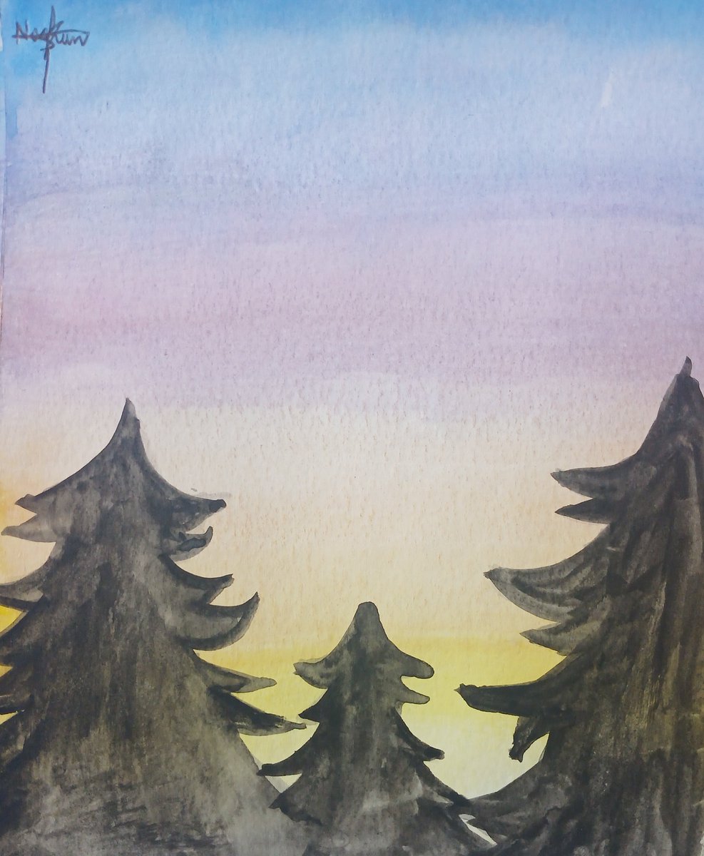 NaoKunWolf2's tweet photo. Learning watercolors day 1.
It was suppose to be sunset, but i think it looks more like a sunrise 😅. Does look very bad tho, right?
If you have any advice on how improve my watercolor painting, I would really appreciate 🙏 ❤️.
#watercolors #tradicionaldrawing #painting https://t.co/tX1xHRdQGc