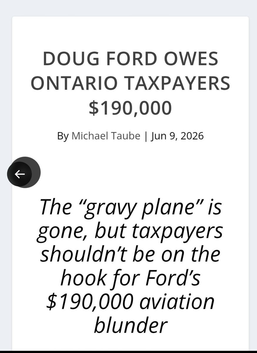 Freire1Pb's tweet photo. Tina Yazdani reported Ford won't reimburse taxpayers $190K in additional cost for Ford's $30M gravy plane that he now charters after PC MPPs were given "carte blanche" as early as 2022 to "screw over taxpayers" &amp; book hotels &amp; told keep it a secret.
https://t.co/LcVzfHH7kM https://t.co/xVTK16iJFd