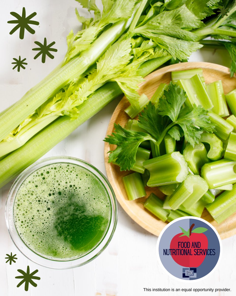 bssdschoolmeals's tweet photo. Letโs โcelery-brateโ Wellness Wednesday! ๐ Celery is low in calories and rich in fiber, vitamins, minerals, and antioxidants that support a healthy body. #WellnessWednesday @BSSDnews #WeAreBSSD #BlueSpringsMO #BlueSpringsMissouri #BlueSprings #MOSchools #JacksonCounty https://t.co/e5R1sp305W