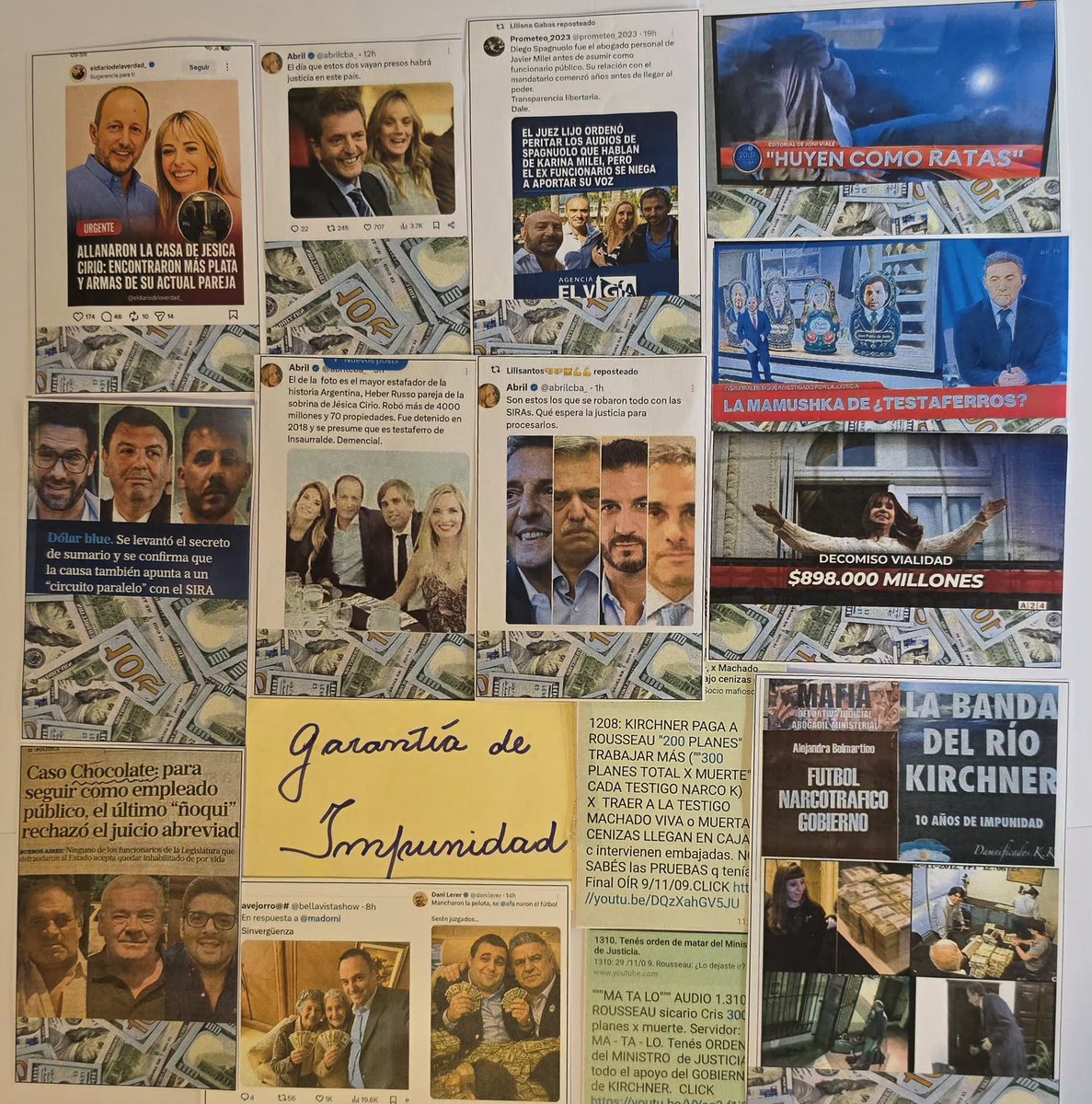 BandaKirchner's tweet photo. @XxiJusticia Y el Poder Judicial la vino a completar para encubrir lo más, narcotráfico y homicidios para ocultarlo, lo menos, defraudaciones lavado y mucho más?? https://t.co/2zlqwr7OJ6