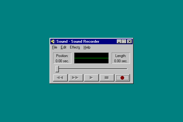 WebDesignMuseum's tweet photo. Sound Recorder for Windows 98 SE https://t.co/ncC4wwK9n8
