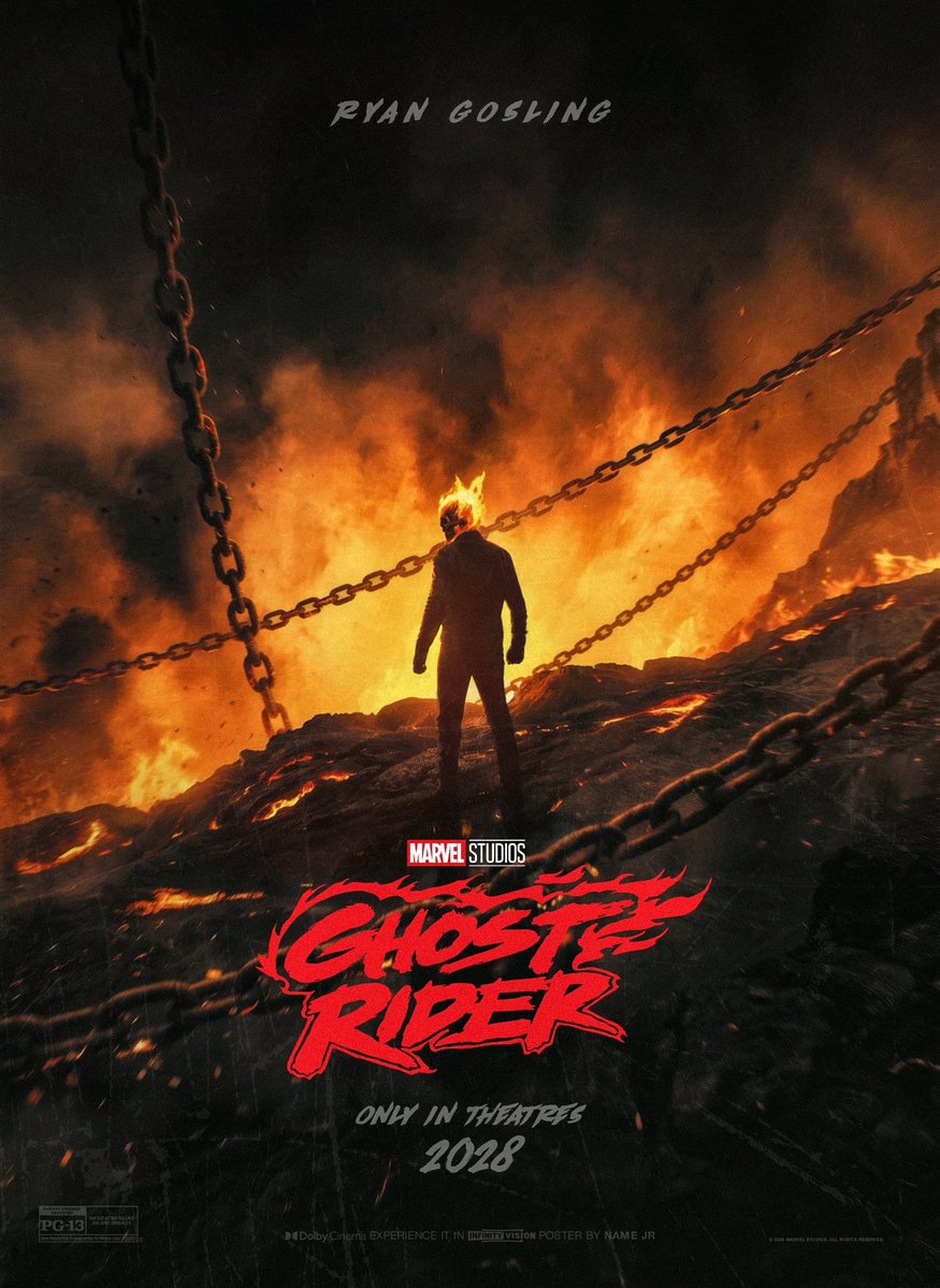 ItsNameJr's tweet photo. J’ai réalisé cette nouvelle affiche pour Ghost rider avec Ryan Gosling https://t.co/I8NhrKNCAl