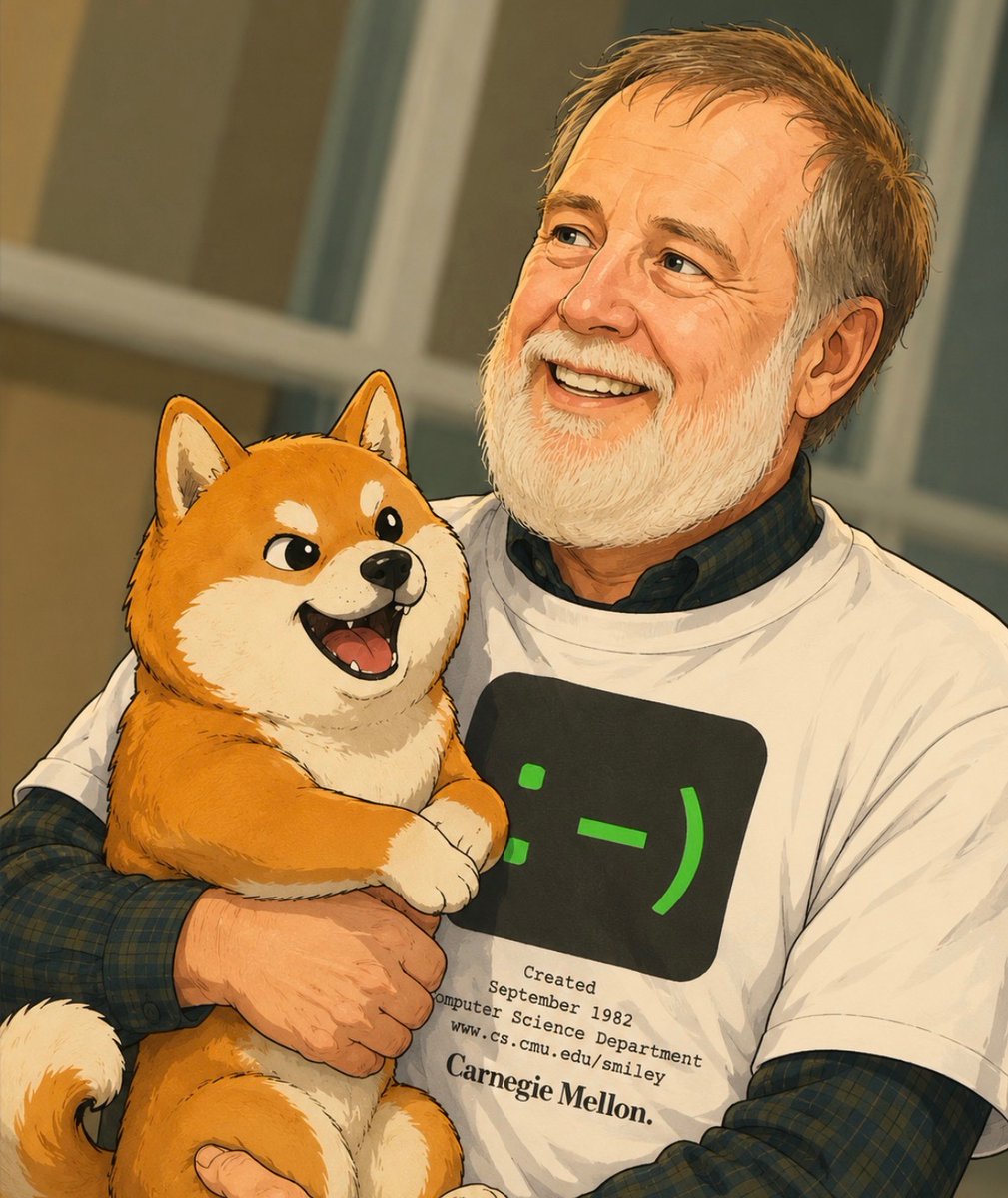EmoticonOG's tweet photo. Imagine this.

@Scott_Fahlman The creator of the first digital smile 🤝 the most iconic meme dog.

:-) represents the beginning of online expression.

$Shib represents how internet communities can unite millions of people.

One carries the history.
One carries the community.

Together, they celebrate the culture that made the internet what it is today.
