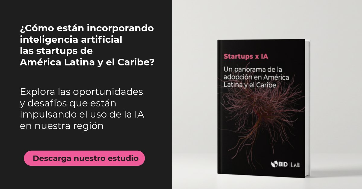 IDB_Lab's tweet photo. 💡 @IDB_Lab presenta: La #SemanaDelConocimiento para la #Innovación.
 
La #IA se está convirtiendo en un nuevo lenguaje competitivo.
 
Nuestro estudio analiza cómo las #Startups de #AméricaLatina y el #Caribe están incorporando #InteligenciaArtificial para innovar, crecer y escalar.
 
 📘 Publicado por BID Lab en el marco de #fAIrLAC.: 🔗https://t.co/ACRhcSnmrS