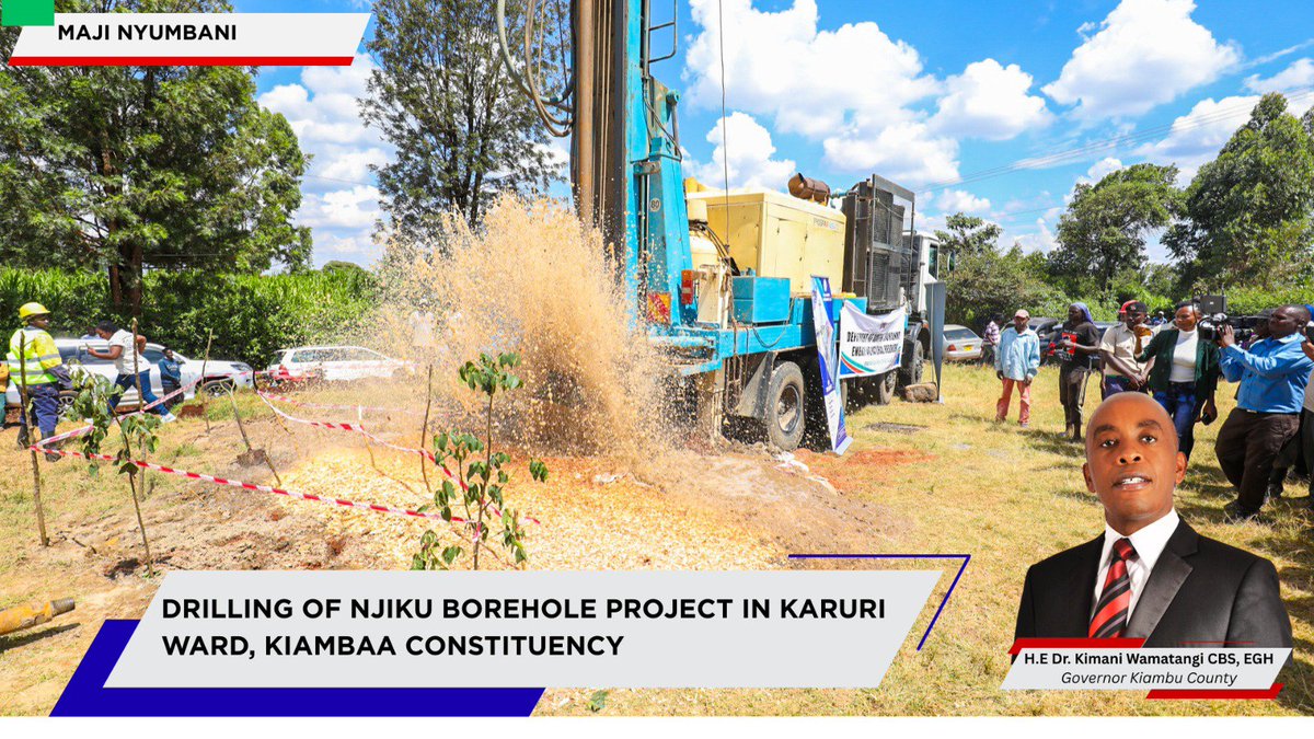 Mickeyisgone's tweet photo. The best model for water infrastructure expansion in Kenya is Kiambu County, drilling 33 boreholes under the Maji Nyumbani Initiative.
#KiambuTheModelCounty
#WamatangiThePerformer
#KiambuScorecard https://t.co/qBe4PUpWZr