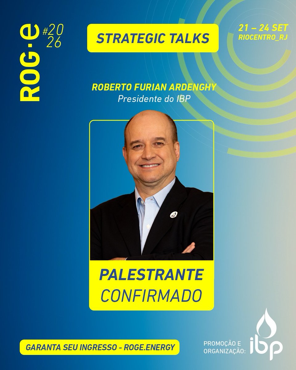 ibp_br's tweet photo. #ROGe2026, participe das conversas que moldam o futuro da energia. Confira mais alguns nomes presentes no Strategic Talks do Congresso. 

Garanta seu ingresso 🔗 https://t.co/e5Vhh9iG6X 🗓️ 21 a 24 de setembro 
📍 Riocentro • Rio de Janeiro • Brasil 
Promoção e organização #IBP https://t.co/ff8PUIQCyC