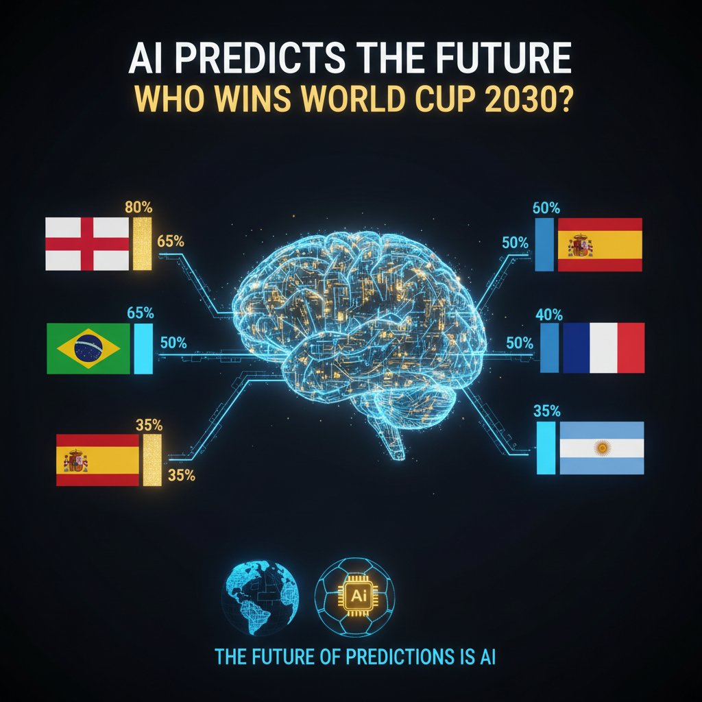 FootballAIHQ's tweet photo. AI just predicted the next 10 international tournament winners. 🌍
England is tipped to win three of them.
Imagine having access to these insights before the tournament even starts.
The future of football predictions is AI. 🤖⚽
#FIFA #WorldCup2030 #AIPredictions #Football #Data https://t.co/AQQwh5GOSH